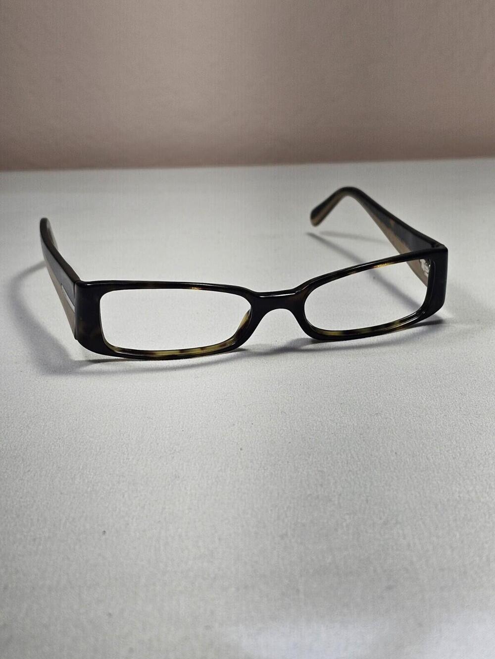 PRADA VPR16G Brown Havana Beige Eyeglasses Frames Only Italy 51-17-135 *read* - Picture 2 of 12